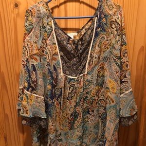 Sheer patterned shirt 3X from dress barn